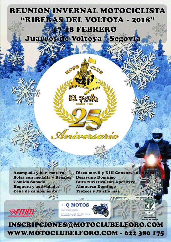XXV Reunión Invernal Motociclista “Riberas del Voltoya”