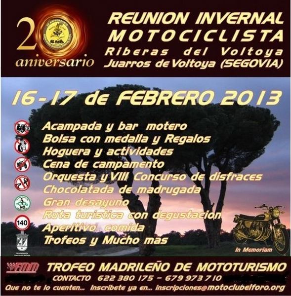 XX Reunión Invernal Motociclista Riberas del Voltoya
