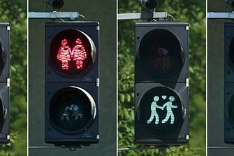 Los semáforos de Viena lanzan un mensaje de igualdad con motivo de Eurovisión 2015
