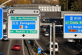 Velocidad limitada a 70 km/h por la contaminación en Madrid