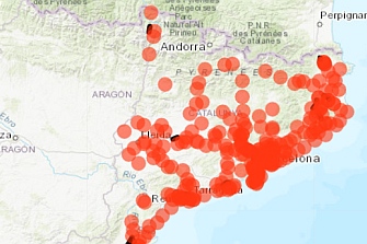 Mapa de radares y semáforos foto-rojo de Barcelona