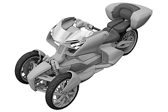 PATENTES: Triciclo híbrido de Yamaha