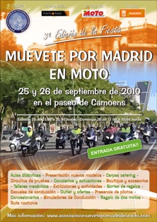 La 3ª Fiesta Muévete por Madrid en Moto se realizará los días 25 y 26 de Septiembre
